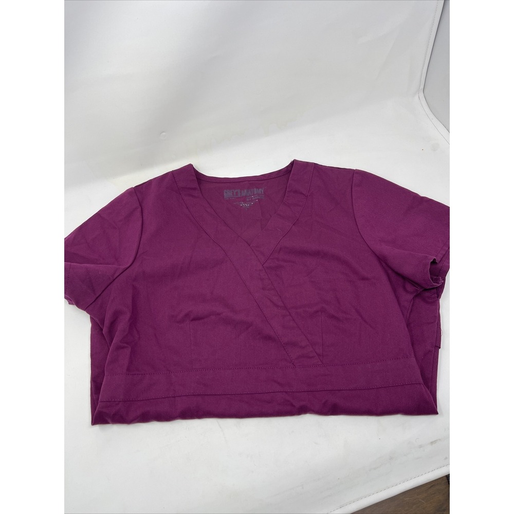 Greys Anatomy Womens Scrub Shirt Size Small Maroon Top Shirt